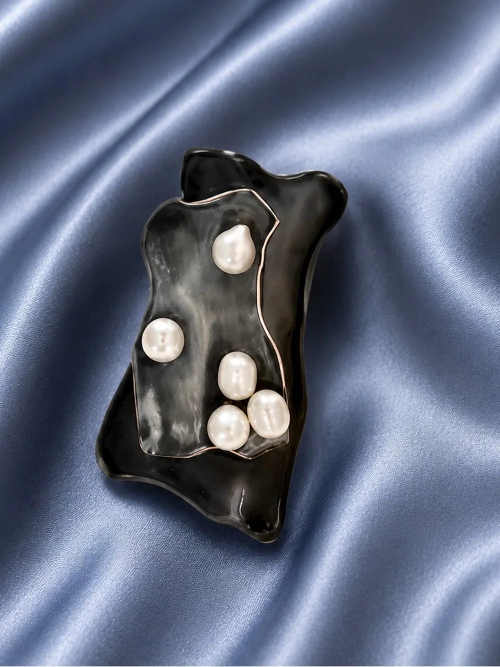 Abstract Sculptural Pearl Brooch